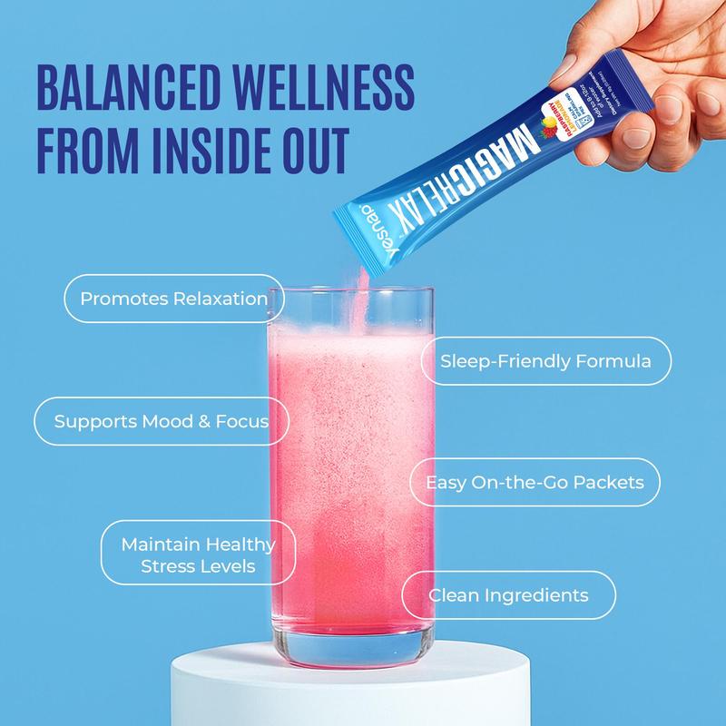 MAGICRELAX | Cortisol Balance, Mood & Sleep Drink Mix | 8-in-1 Magnesium + Ashwagandha | No Sugar | 30 Servings