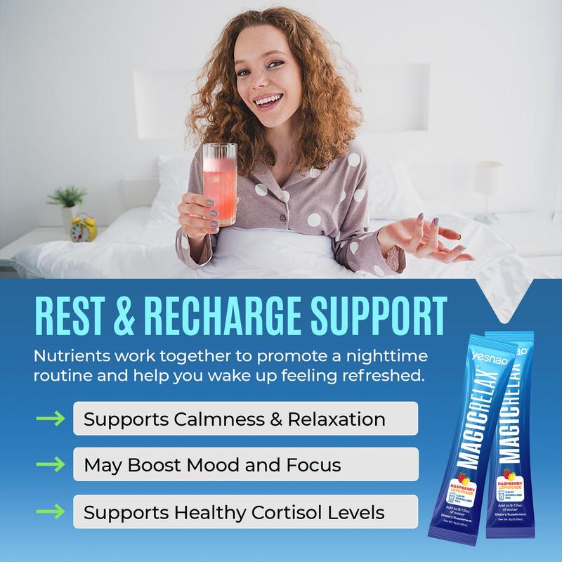 MAGICRELAX | Cortisol Balance, Mood & Sleep Drink Mix | 8-in-1 Magnesium + Ashwagandha | No Sugar | 30 Servings