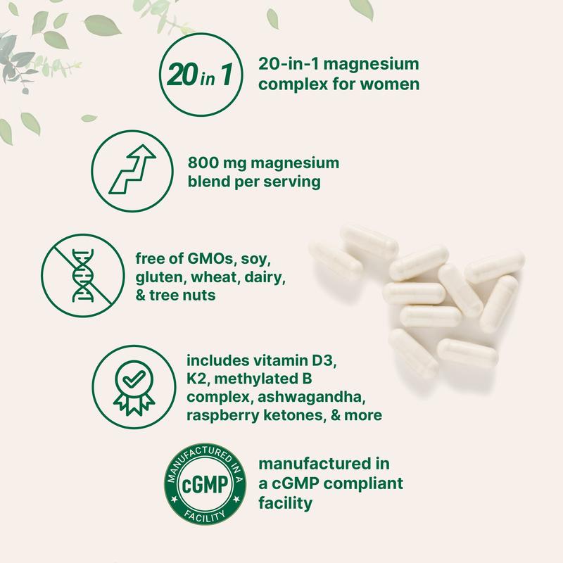 Micro Ingredients Magnesium Complex 20-in-1 for Women, 240 Vegetarian Capsules