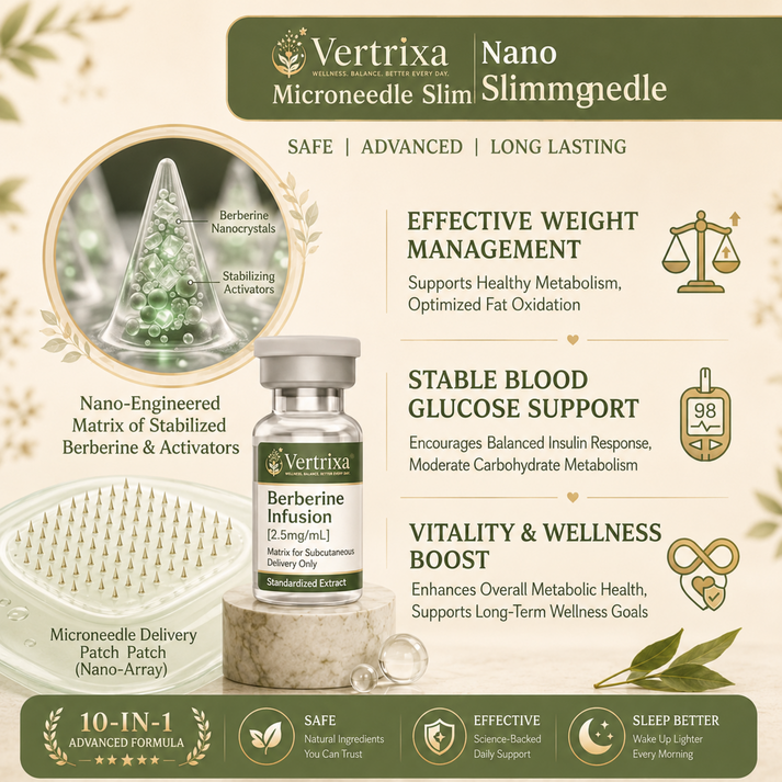 Vertrixa™ Berberine 10-in-1 Nano Microneedle Slimming Patch