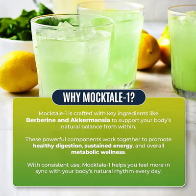 Vitamate MOCKTALE-1 Metabolic Support Drink Mix – Berberine, ACV & Cinnamon |  Lemon Mint
