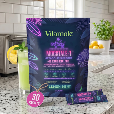 Vitamate MOCKTALE-1 Metabolic Support Drink Mix – Berberine, ACV & Cinnamon |  Lemon Mint
