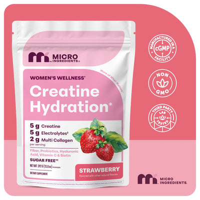 Micro Ingredients Creatine Hydration Powder 392g Strawberry Flavor