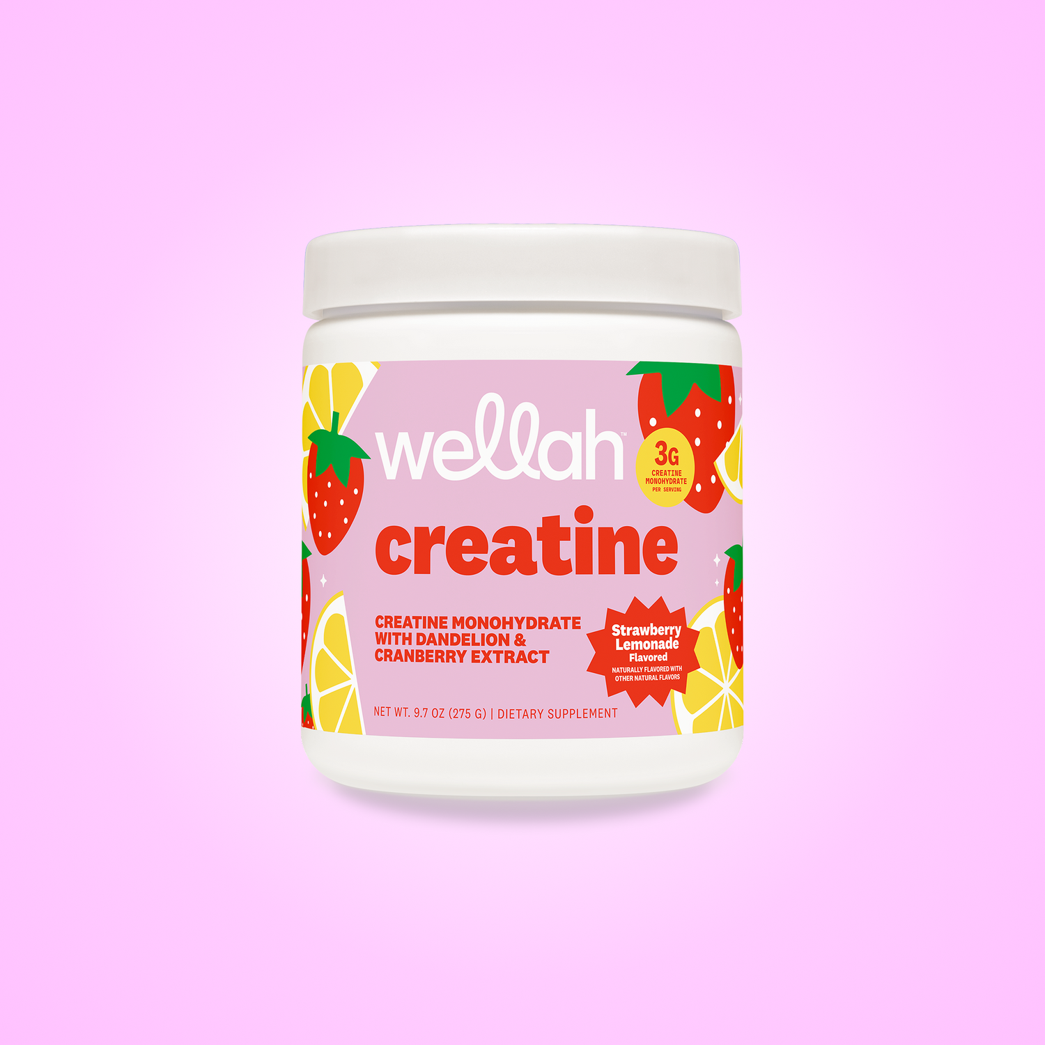 Wellah Creatine - 50 Servings, Unflavored & Strawberry Lemonade Flavor, 3g Creatine, Joint Health Supplement for Fitness & Healthcare