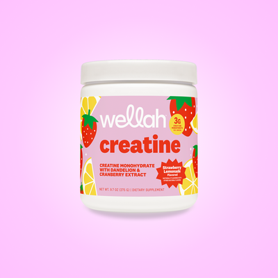 Wellah Creatine - 50 Servings, Unflavored & Strawberry Lemonade Flavor, 3g Creatine, Joint Health Supplement for Fitness & Healthcare
